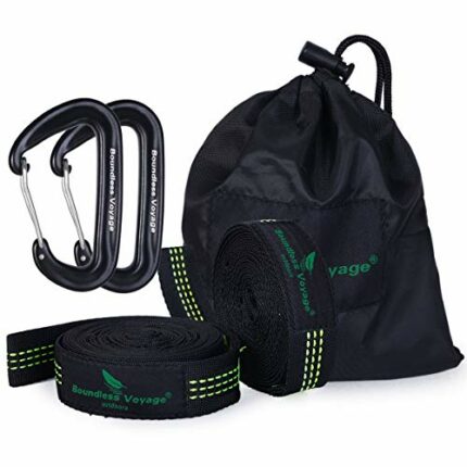 Boundless Voyage Camping Hammock Accessories Multi-function Tree Hanging Straps Children Swing Rope Hold 200KG 10 Rings,Hammock Straps,2 Pack (Gr
