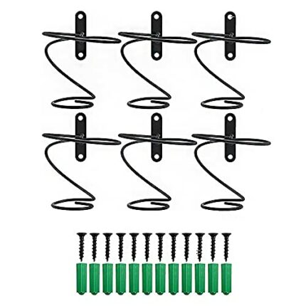 CENPEK 6 Pack Wall Mounted Wine Racks Iron Wine Bottle Display Holder Rack Hanging Wine Organizer Rack with Screws for Beverages Liquor Bottles S