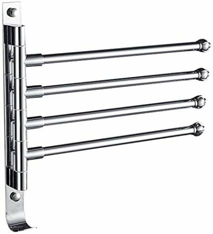 KNOXC Towel Racks,Towel Bar Stainless Steel Wall-Mounted Towel Rail with 4 Rails, Chrome-Plated Metal Towel Rack