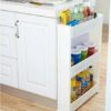 Copper Top - 3-Tier Slim Slide Out Kitchen Trolley, Storage Shelf, Moving Wall Cabinets Tower Holder Rack on Wheels, Rolling Storage Unit Cart fo