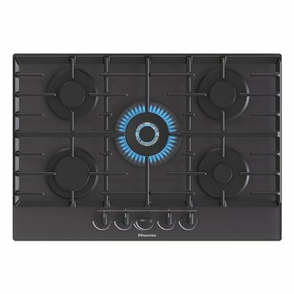 Hisense GG773B 75cm 5 burners built-in gas hob Tempered Glass Finish, Black