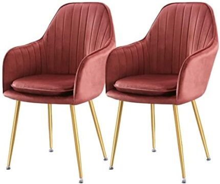 dining chair Office Reception Chairs Business Dining Chairs Set Kitchen Dining Chairs Set of 2 with Metal Feet Armrest Backrest Lounge Chair Cush