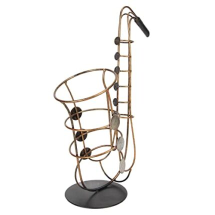 Airshi Saxophone Wine Rack, Wine Bottle Holder Rustproof Handcrafted Metal Practical Fashionable Durable for Bar