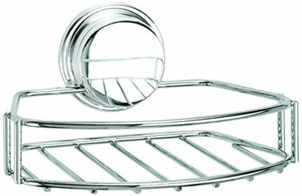 Croydex Rust Free Stick 'N' Lock Plus Soap Basket, Stainless_Steel, Silver
