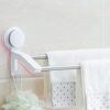 Towel Rail Wall Mounted Towel Holder Stainless Steel Towel Rack Bathroom Suction Cup With Two Hooks Simple Kitchen Toilet Double Pole No Drilling