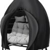 widesmile Double Egg Chair Cover 420D Oxford Fabric Outdoor Hanging Double Egg Chair Covers Waterproof Anti-dust Garden Wicker Cocoon Swing Chair