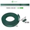 VOUNOT PVC Privacy Strips Garden Privacy Fence Screen 75m x 4.7cm Double Rod Mats with 150 Clips for Deck, Patio, Balcony, Green