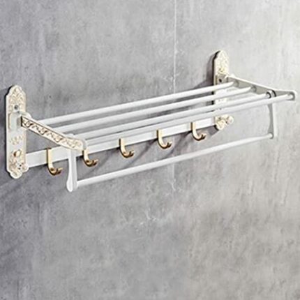 HIGOH Towel Racks,Bathroom Towel Rack Wall Mounted Towel Holder,Bathroom Accessories,Aluminum Carved Bath Hardware Towel Rack,Towel Holder