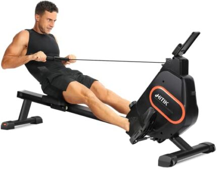 Magnetic Rowing Machine for Home Use 350LB Weight Capacity Super Quiet Ergonomic Rower Machine, 2023 Upgraded Silent Aluminum Slide Rail Row Mach