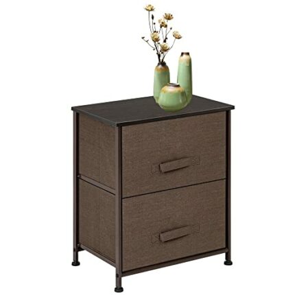 FGHOEV 2 Drawers Bedside Dresser Jewelry Box Makeup Storage Box Cabinet Container Drawer Organizer for Home Bedroom Furniture