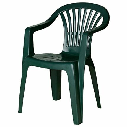 Saturnia Papillon 8330016-Resin Monobloc Chair Low Back, Resin, Green, 48x55x80 cm