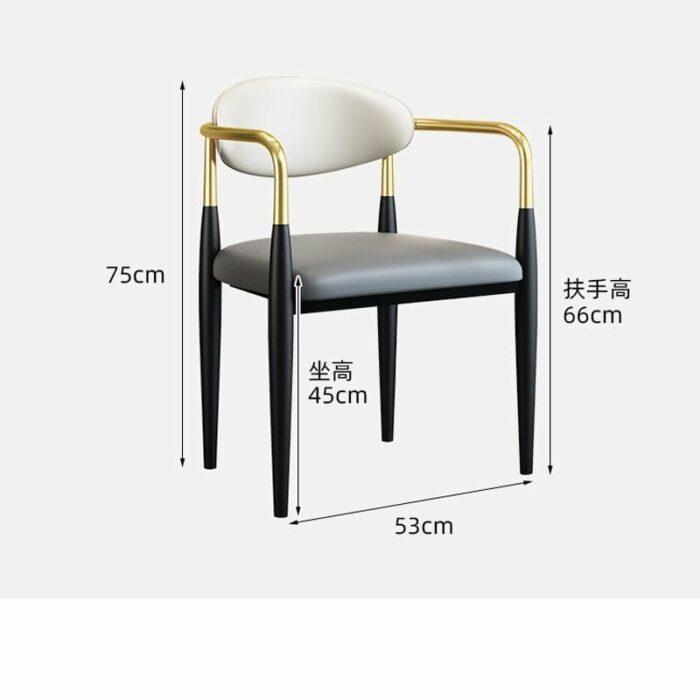 maozi Dining Chairs Armrest Backrest Adults Chair Ergonomic Soft Kitchen Furniture Decoration Chair (Color : Argento, Size : Light Grey)