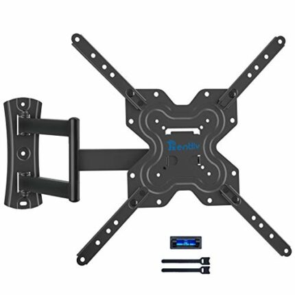 Rentliv TV Wall Mount Bracket with Swivel Articulating Arm Tilting TV Bracket Extension TV Mount for Most 26-55 Inch LED LCD Flat Curved Screen T