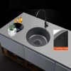 Bath Fixtures Black Round Sink Kitchen 304 Stainless Steel Sink Round Single Sink Bathroom Round Washbasin Washing Vegetables And Dishwashing Poo