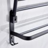 Towel Rail Towel Rack Foldable With Hook Towel Rack Bathroom Black Space Aluminum Rack Kitchen And Bathroom Hotel Office(Color:50cm)