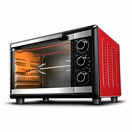 QUIM 30L Toaster Oven, Multi-function Stainless Steel Finish with Four-layer Household and Commercial Eight-tube Rotary Fork Full Automatic Bakin