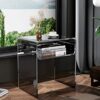 solaround Clear Acrylic End Table 2-Tier Bedside nightstand for Living Room Bedroom Home Decor (Black)