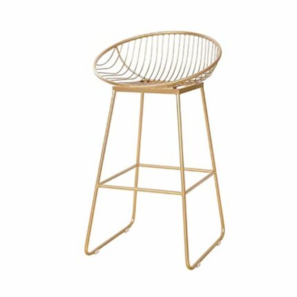 DINGZZ Bar stools with backrest, chrome footstool and base breakfast bar, counter, kitchen and family Barstools (color : Gold)