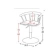 DINGZZ Solid Wood Nordic Swivel Bar Chairs Backrest Bar Stools Home Kitchen Furniture Height Adjustment Bar Chair Dining Chair (Color : Argento,