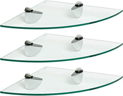 XMING Acrylic Transparent Fan-shaped Shelf, Triangular Shelf, Plexiglass Laminate, Store Bathroom Corner(3 Pcs)
