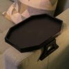 CLEVER BEAR Sofa Arm Clip Table,Sofa Armrest Tray Armrest Tray Table Drinks Snacks Holder(Black)