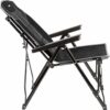 BRUNNER Raptor Recliner Folding Chair, Polyester, Black