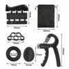 CENBEN 5 PCS Hand Grip Strengthener Set Strength Training Equipment Forearm Finger Exerciser, Finger Stretcher, Adjustable Hand Gripper, Exercise