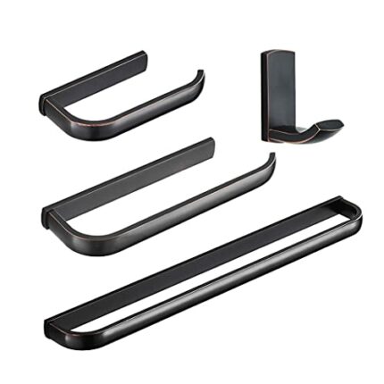 DINGZZ Black Bathroom Accessories Hardware Sets Brushed Creative Antique Brass Toilet Paper Holder Metal Towel Bar Key Coat Robe Holder