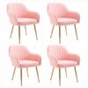 dining chair Kitchen Dining Room Furniture Chairs Dining Chairs Set Of 4 Living Room Armchair Modern Leather High Back Padded Soft Chairs Metal L