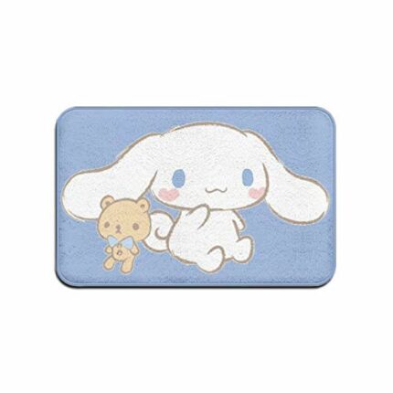 Cinnamoroll Flannel Bath Mat Non Slip Washable Welcome Indoor Outdoor Entry Way Kitchen Floor Rug 31.5 X 20 Inch