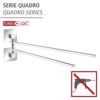 WENKO Turbo-Loc® Quadro Stainless Steel Towel Rail with 2 Arms - No Drilling Required, Rustproof Stainless Steel, 6.5 x 14.5 x 40 cm, Chrome