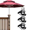 VANROUG Patio Umbrella Holder Outdoor Clamp Mount Bracket for Deck Railing Fences,Balcony or Courtyard(3 PCS Black)