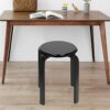 Wakects Stacking Stools, Backless Stackable Dining Stools Modern Design Smooth Round Corner Breakfast Seating Stool with Non-Slip Mat for Home Ki