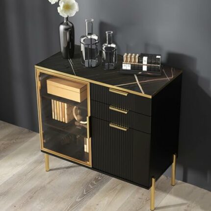 xiweot Buffee Cabinet with Storage Sideboard : 67.2LB Accent Cabinet Sideboard Storage with 2 Drawers Sideboard Cabinet with Glass Door 2 Door Ca