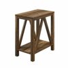 Walker Edison Modern Farmhouse A-Frame Wood Rectangle Side Table Living Room Small End Accent Table 13 Inch, Reclaimed Barnwood