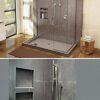 Uni-Green Niche Double Recessed Shower Shelf – Black 24"X16" Two Inner Shelves with Divider Easy Install