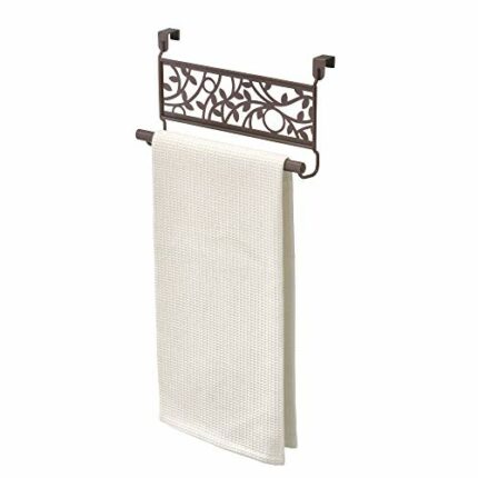 iDesign Vine Over Cabinet Kitchen Dish Towel Bar, Bronze