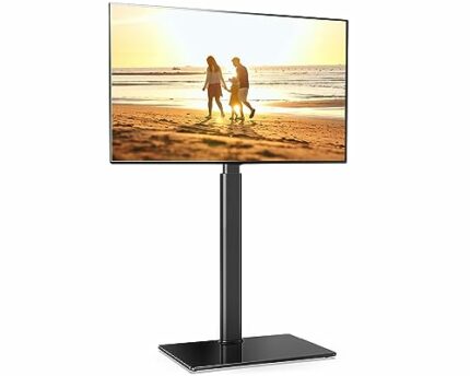 FITUEYES TV Floor Stand for 32 to 60 inch, Universal TV Stand Height Adjustable, Swivel, Cable Management Max VESA 600x400mm Black