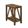 Walker Edison Modern Farmhouse A-Frame Wood Rectangle Side Table Living Room Small End Accent Table 13 Inch, Reclaimed Barnwood
