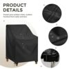 widesmile Garden Chair Cover Patio Stacking Chair Cover Waterproof 420D Oxford Fabric Outdoor Protective Cover for Stackable Chairs Anti-UV 89x89