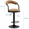 DINGZZ Counter Height Bar Stools Set of Swivel BarStools for Kitchen Stool Height Adjustable Counter Stool Barstools Dining Chair with Back (Colo