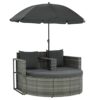 WODMB Garden Bed with Parasol Poly Rattan Outdoor Patio Daybed Sun Bathing (Color : A, Size : One size)