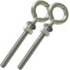AIVOOF Hammock Hooks, 2Pack M10 Stainless Steel Heavy Duty Screw Eyes Bolt Eyebolt Eyelet Screws with Washer and Nuts for Yoga Hammock Swing Chai