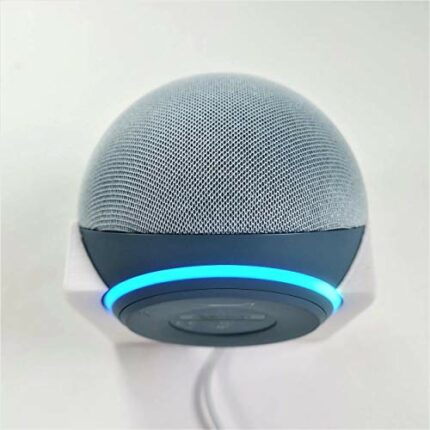 Echo Dot 4th Generation Wall Bracket Wall Mount Holder Half Cup (White)