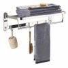 Towel Rail 2-Tier Bath Towel Rack SUS 304 Stainless Steel Towel Shelves with Hooks，Wall Mounted Towel Holder Towel Bar for Kitchen Bathroom
