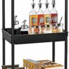 3-Tier Plastic Rolling Utility Cart with Handle, WASJOYE Multi-Functional Storage Trolley for Office, Bathroom, Nursery, School Supplies, Narrow