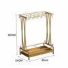 WALNUTA Metal 12-Slot Freestanding Umbrella Stand Storage Rack with Hooks and Removable Drip Tray