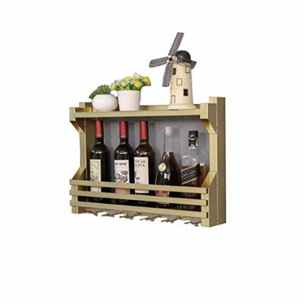 PIBM Stylish Simplicity Wine Shelf European Wrought Iron Wine Rack, Wall Hanging Wine Rack, Creative Restaurant Decoration Wine Cabinet, White ,