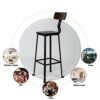 DINGZZ 2pcs Counter Height Bar Stools with Backrest Industrial Vintage Barstools Tall Bar Chair for Bistro Pub Bar Patio