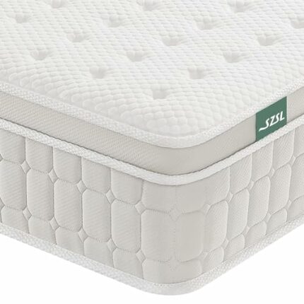 SZsuilong Small Double Mattress 120 x 190 x 26cm, 4FT Memory Foam Sprung Mattress, 10.2 Inch Hybrid Mattress with Comfortable Foam and Pocket Spr